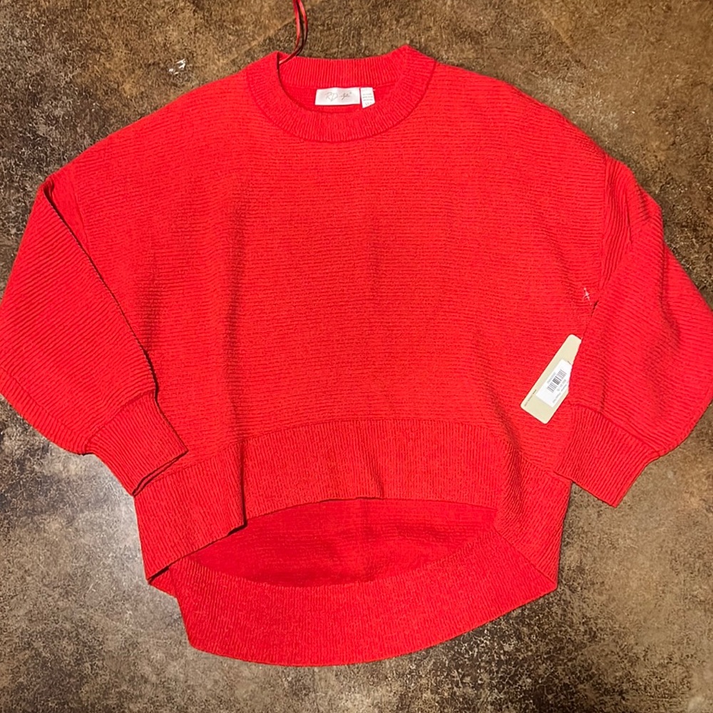 RD Style hi low Poppy Red Sweater